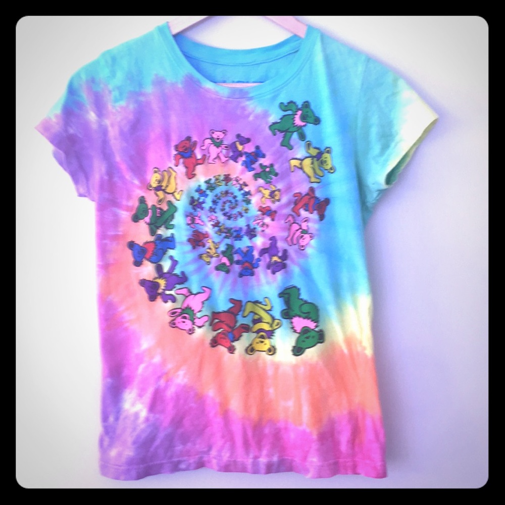 Liquid Blue Tie Dyed Grateful Dead Tee, Size L